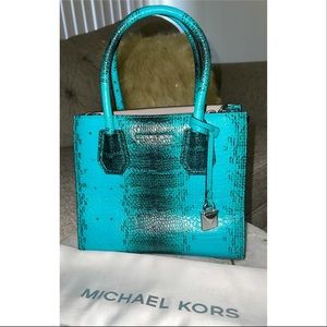 Michael Kors MERCER MEDIUM SNAKESKIN CROSSBODY